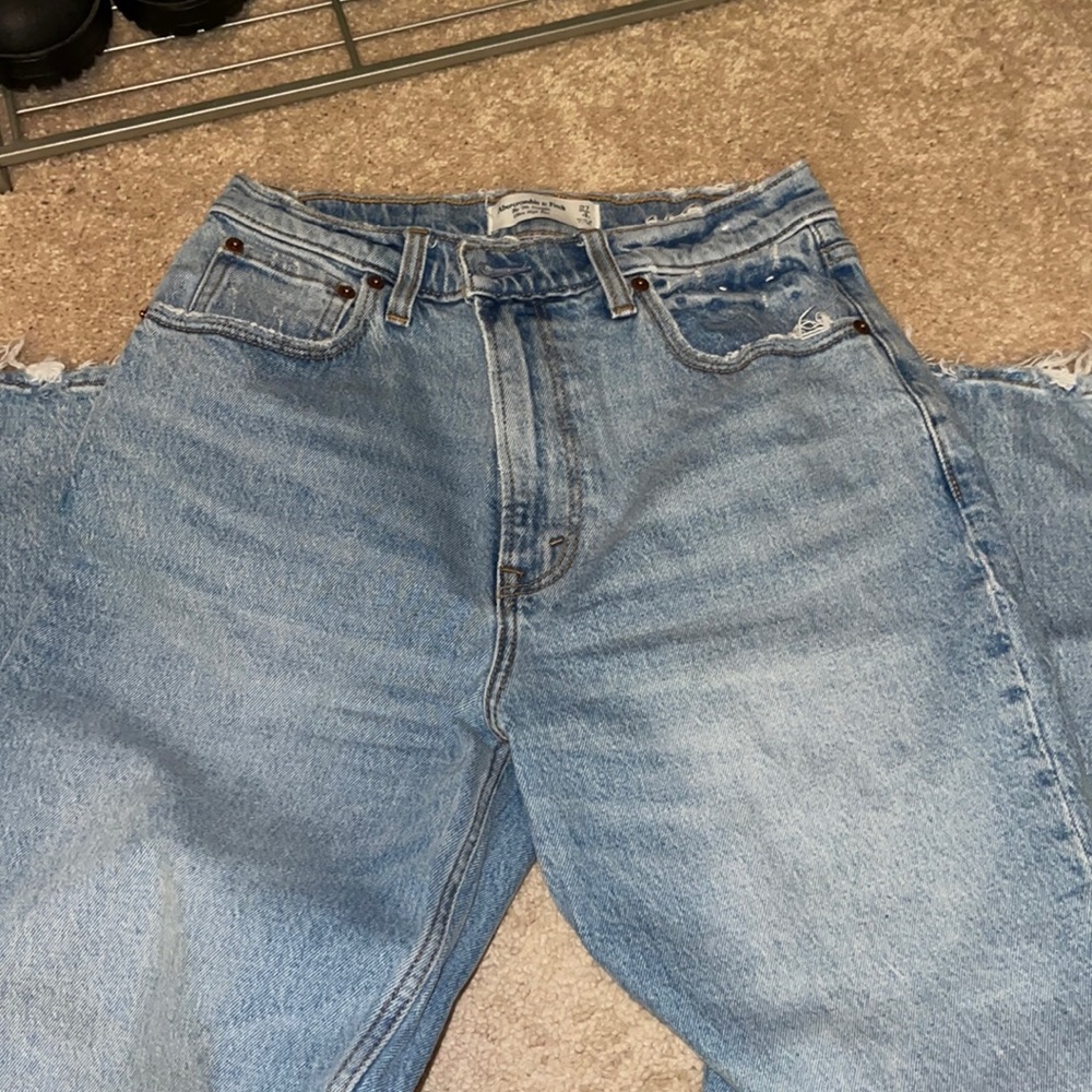 Abercrombie the 90’s straight ultra high rise jeans 4